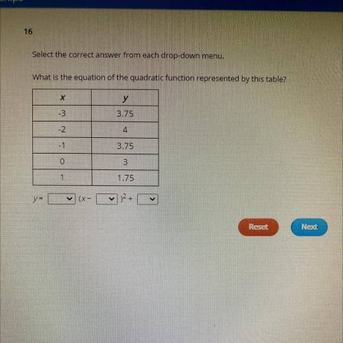 Need help ASAP.

First drop down is 
-4) 1/4) 4) -1/4) 
Second drop down is 
-2) 2) 4) -4)
Third d