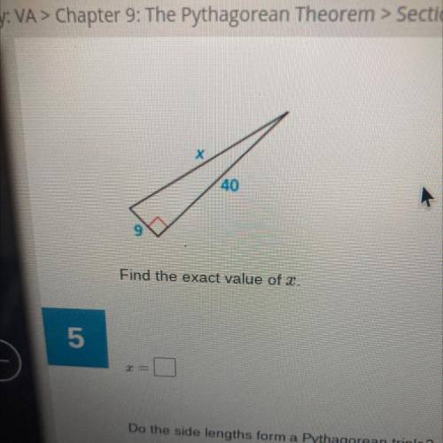 Find the exact value of X