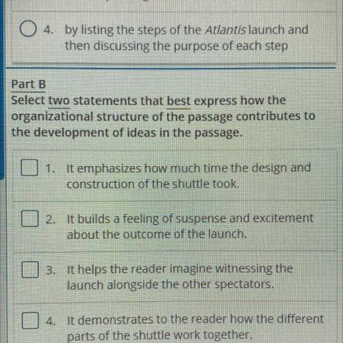 Part A

How does the author mainly organize the information in
the passage?
1. by comparing the la