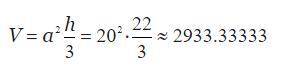 What is the volume of the square pyramid