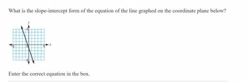 What is the slope-intercept form of the equation of the line graphed on the coordinate plane below?