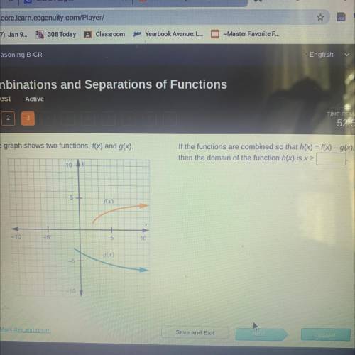 PLZZZ HELP TIMED

The graph shows two functions, f(x) and g(x). If the functions are combined so t