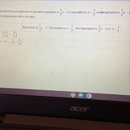 NO FILES OR LINKS 13

Indicate whether each expression in the table is equivalent to a – 1, is equ