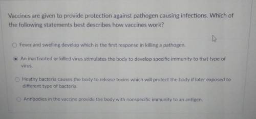 Vaccines are given to provide protection against pathogen causing infections. Which of the followin