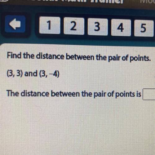 Find the distance between the pair of points.
(3, 3) and (3,-4)