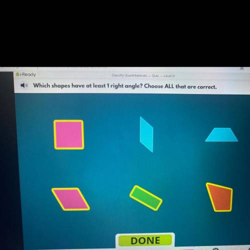 Which shape have at least one right angle choose are that are correct