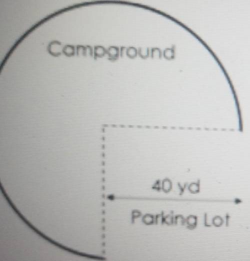 a campground has the layout below. There is an area sectioned off for parking and the rest of the o
