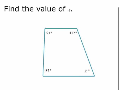 Find the value of x of this