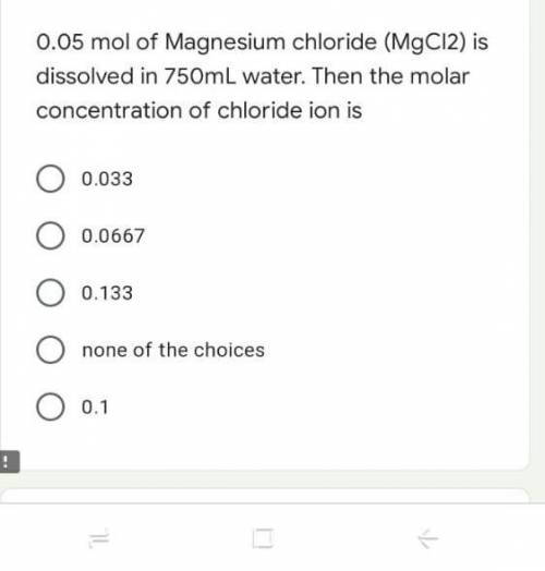 Multiple choice chemistry quiz​
