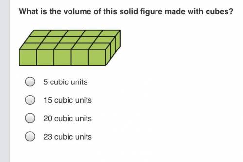What is the volume of this solid figure made with cubes