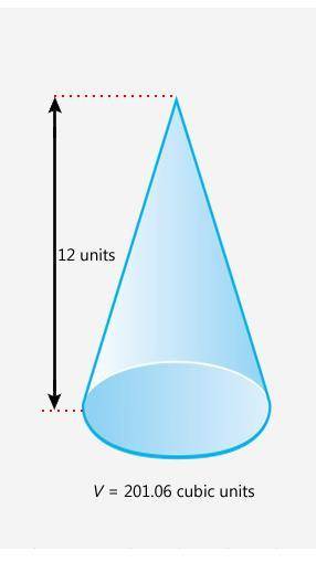 What is the radius of the cone in the diagram? Round your answer to the nearest whole number.