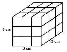 How many unit cubes are in the object below? If one of the layers of the cube were removed, what wo