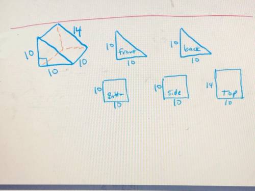 Find the surface area using the net. I’m not really sure what kind of equation this is PLEASE HELP
