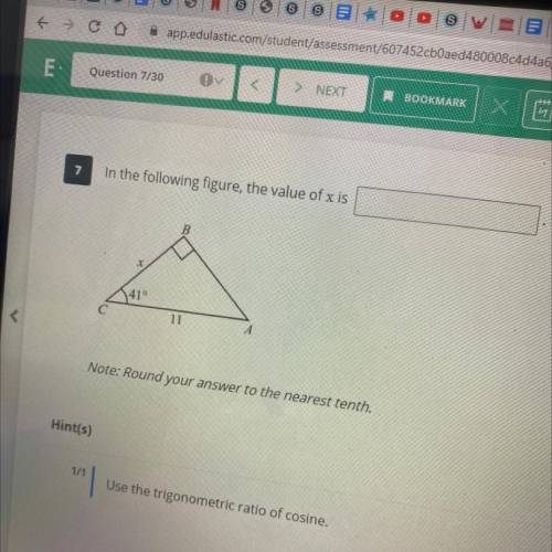 In the following figure the value of x