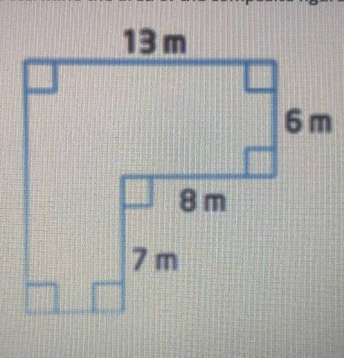 Determine the area of the composite figure.​