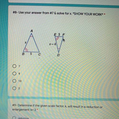 Can someone please help with this question, the similarity statement is triangle BAC~ triangle EDF