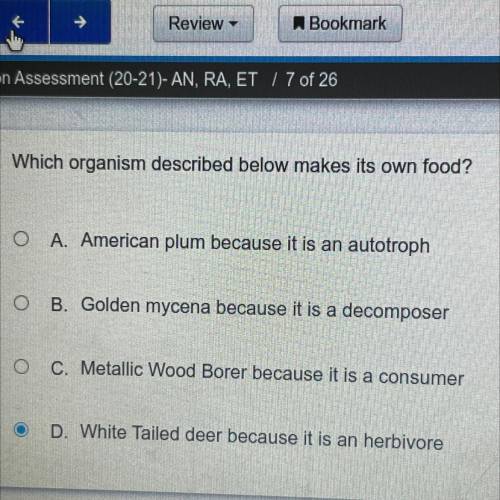 Which organism described below makes its own food?

yoo yoo ill rlly apriciate if someone helps me