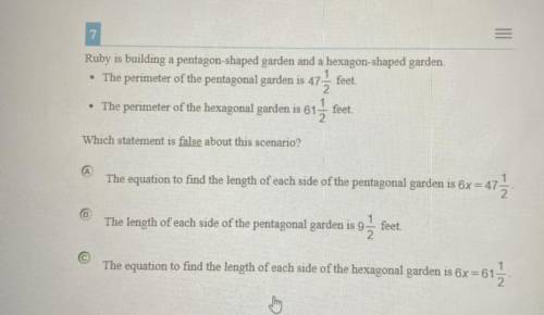 Ruby is building a pentagon-shaped garden and a hexagon-shaped garden.

.the perimeter of the pent