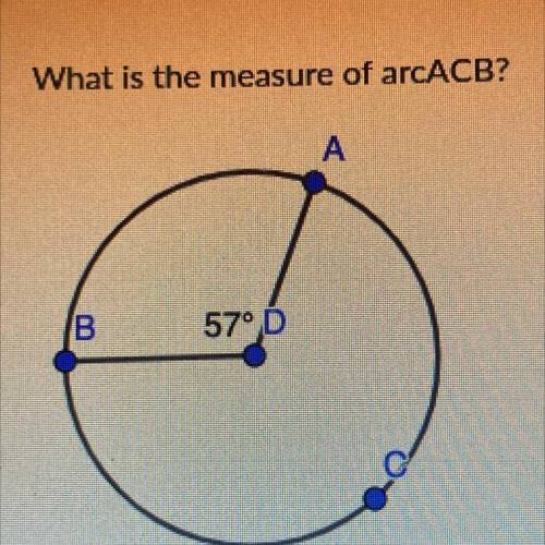 What is the measure of arcACB?