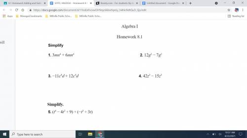 Please help me i need it fast 1-6 simplify and the rest answer due today