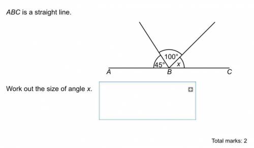 ABC is a straight line, work out the size of angle x