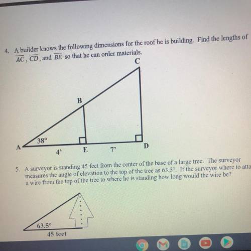 I need help with this quiz problem.

“A builder knows the following dimensions for the roof he is