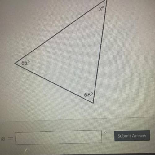 The measures of the angles of a triangle are shown in figure below. Solve for x.