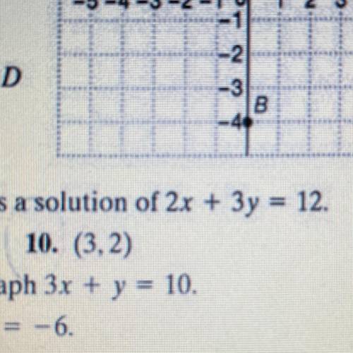 Determine whether the given point is a solution of 2x+3y=12