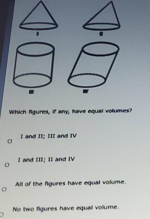 the figures shown below all have circular bases with a radius of R units the four figures have equa