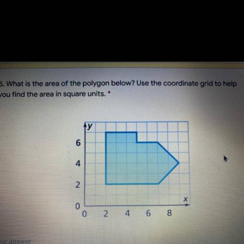 What is the area of the polygon below? Use the coordinate grid to help

you find the area in squar