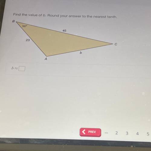 Find the value of b. Round your answer to the nearest tenth.