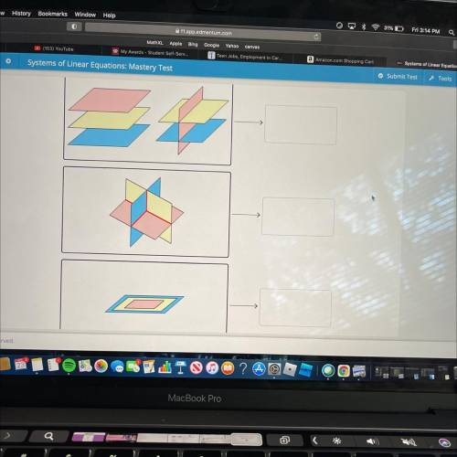 Drag the tiles to the correct boxes to complete the pairs.

Match each system of equations to the