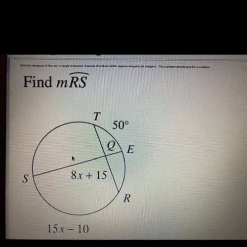 Find the measure of the arc/angel