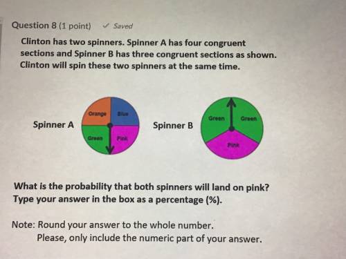 Clinton has two spinners. Spinner A has four congruent sections and Spinner B has three congruent s