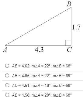 Find the unknown measures. Round lengths to the nearest hundredth and angle measures to the nearest