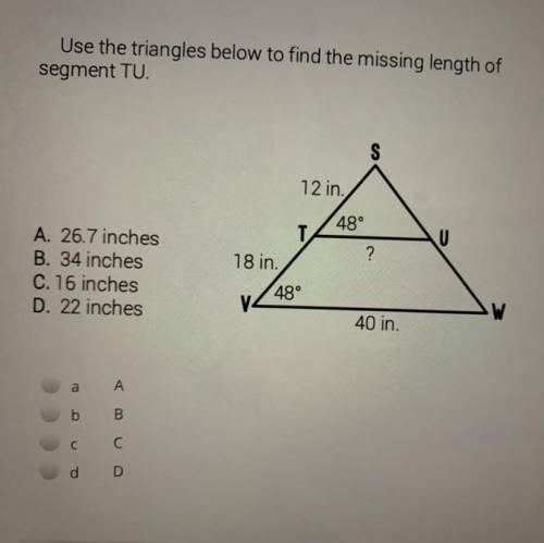 **PICTURE INCLUDED**

I need quick help, 
Finding side length of triangle
Please, if you can- expl