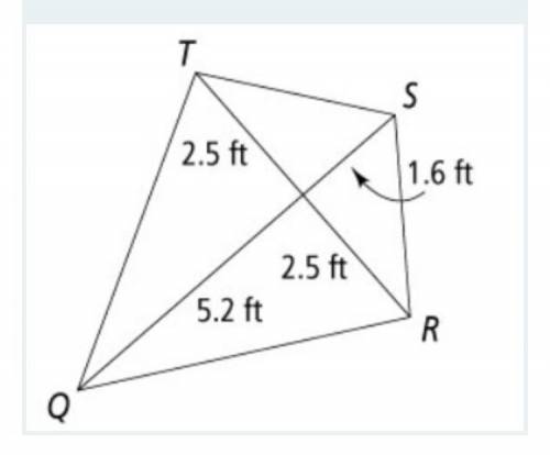 What is the area of kite QRST? If necessary, round to the nearest tenth.