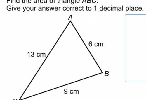 Use sine to find the area of the triangle 1/2absinc