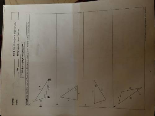 Law of cosines findings sides. Is the angle given always A? And could someone show me how to do the