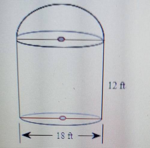 Find the surface area and volume of the figure .

 The surface area is _ ft2 .round to the nearest