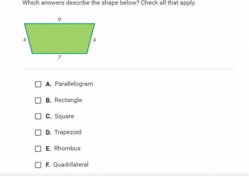 (6 points) which answer describe the shape below? Check all that apply