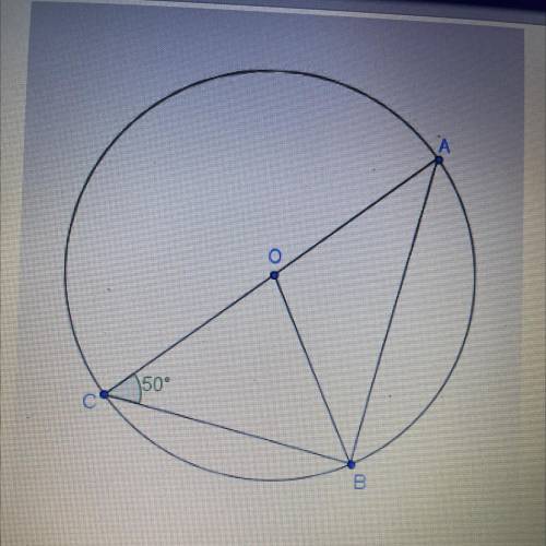 In the diagram, AC is a diameter of the circle with center o. If mACB = 50°, what is mBAC?

A. 50°