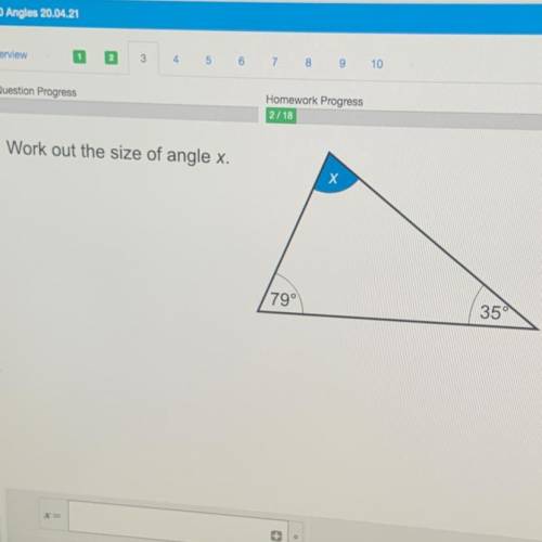 Work out the size of angle x