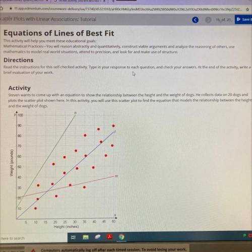 In the equation of a line, y=mx + b, what does b stand for? What is the value of b for the line of