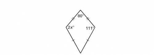 The image below is a kite. Find the value of x.