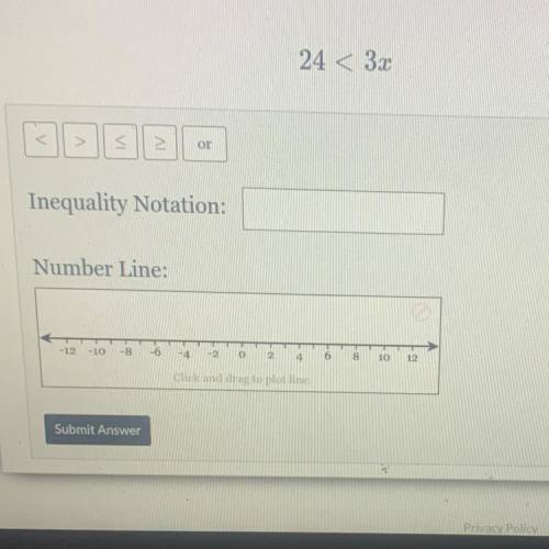 Solve for x and graph the solution on the number line below