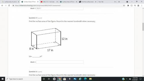 Find the surface area 3 No files