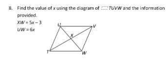 Find the value of x in the diagram