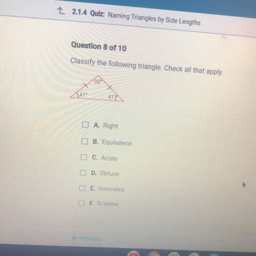 Classify the following triangle. Check all that apply