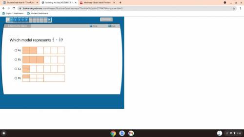 Which model represents 1/2 divided by 1/6?